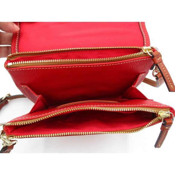 Dooney & Bourke Pebble Leather Crossbody Bag Red with Strap – Preowned Excellent - Picture 4 of 9